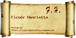 Ficsór Henrietta névjegykártya