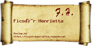 Ficsór Henrietta névjegykártya