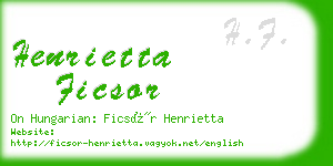 henrietta ficsor business card